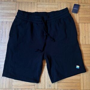 NWT Lucky Brand Gender Neutral Pride Clover Fleece Shorts Black Size M